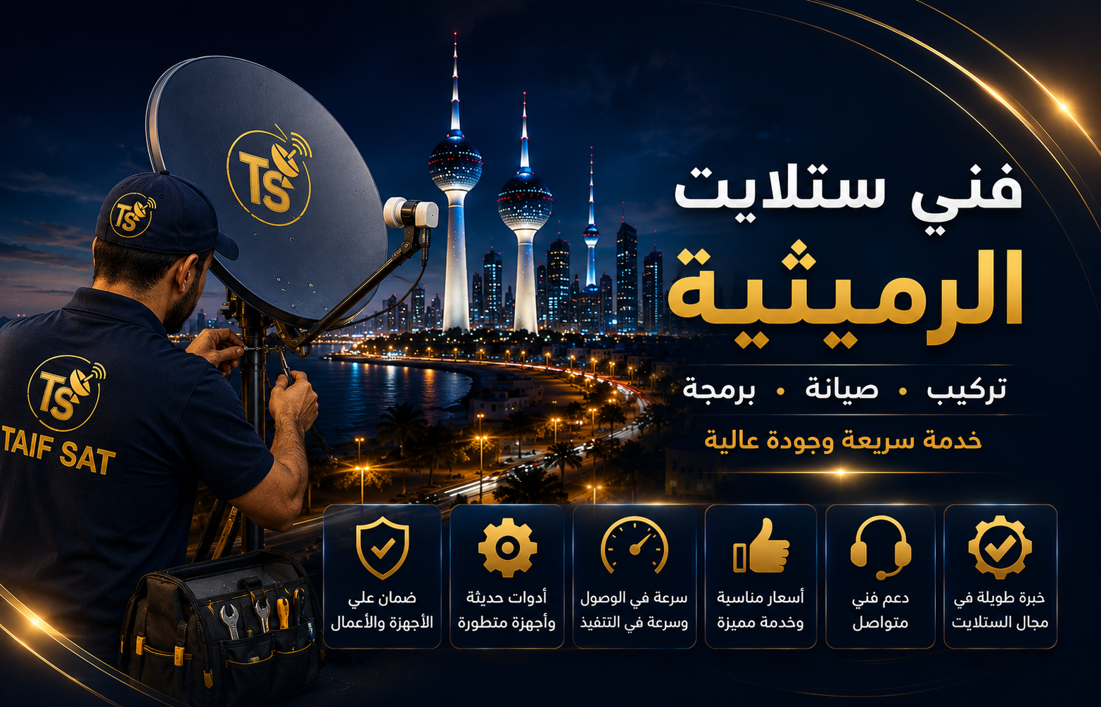 فني ستلايت الرميثية لتنظيم نقاط المشاهدة داخل المنزل