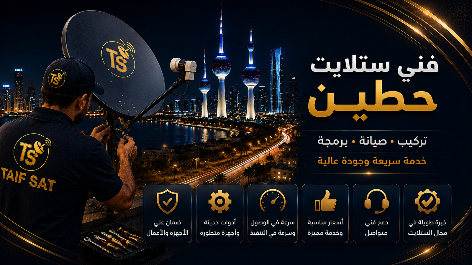 فني ستلايت حطين لتجهيز التلفزيون والرسيفر ونقطة المشاهدة