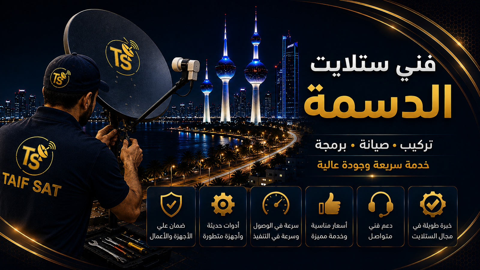 فني ستلايت الدسمة لتشخيص أعطال الإشارة بعد أعمال السطح