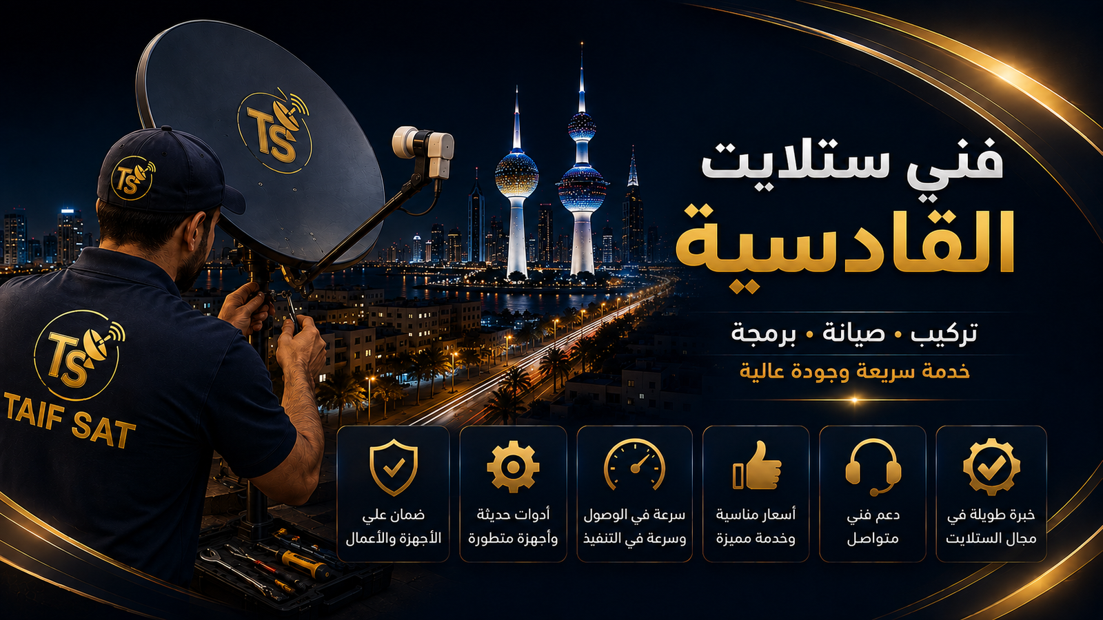فني ستلايت القادسية لتشخيص تعارض الإشارة بين أكثر من رسيفر